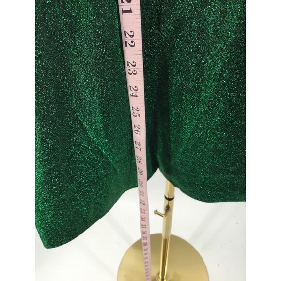 HOMECOMING 12 L Green Metallic Shimmer off shoulder party mini dress new b109 - Picture 3 of 8